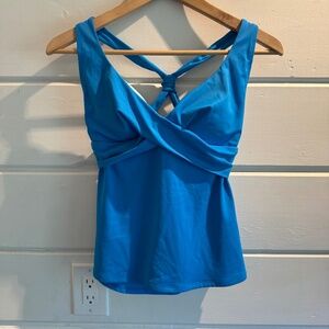 LL Bean Blue Twist Tankini Top, Size 6